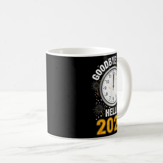 Goodbye 2025 Hello 2026 Tee With Clock New Year 20 コーヒーマグカップ (正面右)