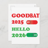 Goodbye 2025 Hello 2026 Toggle Card Design シーズンポストカード (正面/裏面)