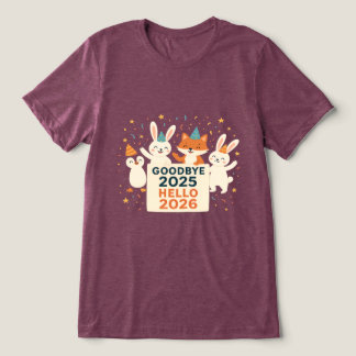 Goodbye 2025 Hello 2026 Unisex Holiday T-Shirt トライブレンドＴシャツ