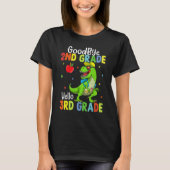 Goodbye 2nd Grade Hello 3rd Grade Dinosaur Kids Bo Tシャツ (正面)