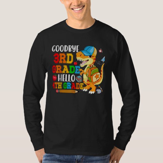 Goodbye 3rd Grade Hello 4th Grade Costume Rex Stud Tシャツ (正面)