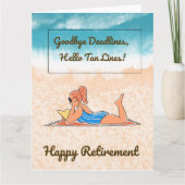 Goodbye Deadlines Funny Retirement Card  カード (正面)