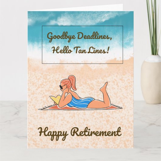 Goodbye Deadlines Funny Retirement Card  カード (正面)