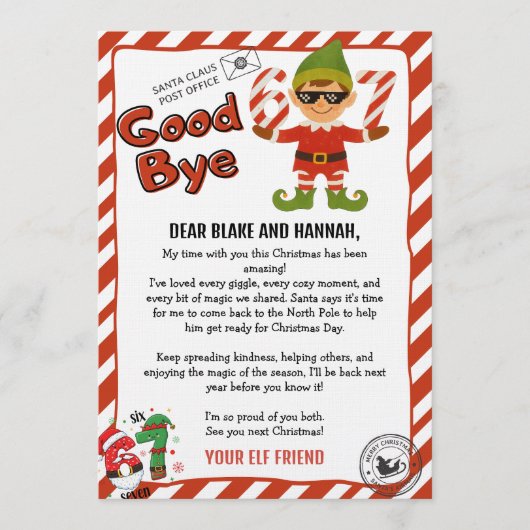 Goodbye Letter  From Your Elf 招待状 (正面)