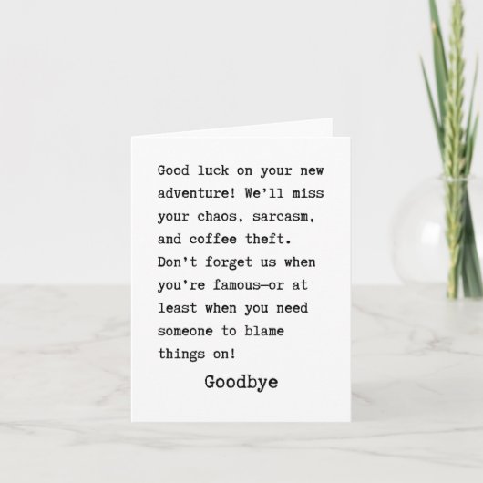 Goodbye moving out カード (正面)