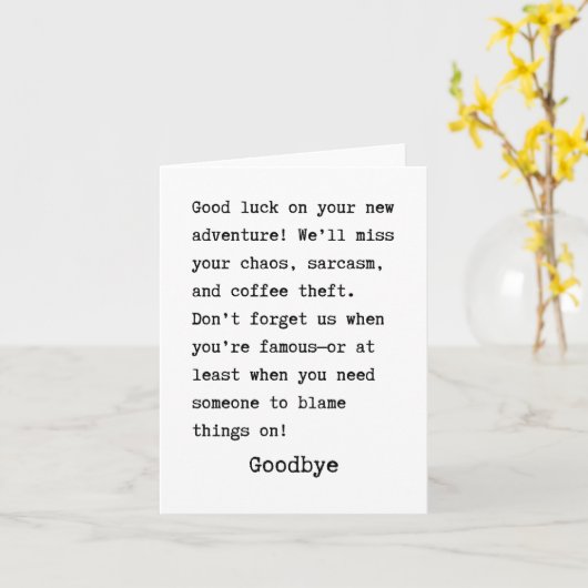 Goodbye moving out カード (黄色い花)