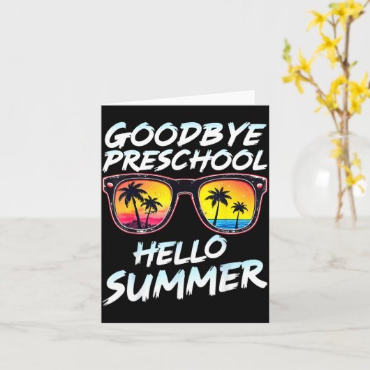 Goodbye Preschool Graduation Tee Teachers Kids Hel カード (黄色い花)