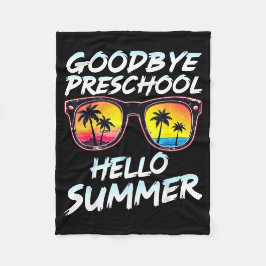 Goodbye Preschool Graduation Tee Teachers Kids Hel フリースブランケット (正面)