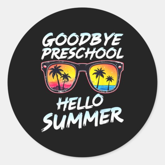 Goodbye Preschool Graduation Tee Teachers Kids Hel ラウンドシール (正面)