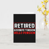 Goodbye Tension Hello Pension Funny Retirement 202 カード (黄色い花)