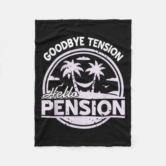 Goodbye Tension Hello Pension Relax Time Mood  フリースブランケット (正面)