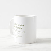Goodbye Tension Hello Pension Retirement Gift コーヒーマグカップ (正面左)
