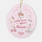 Goodbye tension hello pension silly duck retired セラミックオーナメント (左)