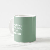 Goodbye Tension Welcome Pension Fun Retirement Mug コーヒーマグカップ (正面左)