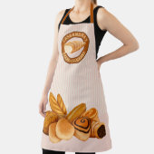 Goodies Pastry焼いた Patsry Bakerロゴピンクストライプ エプロン (インサイチュ)