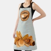 Goodies Pastry 焼いた Beaker Logo Blue ストライプ エプロン (インサイチュ)