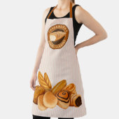 Goodies Pastry 焼いた Beaker Logo Pink ストライプ エプロン (インサイチュ)