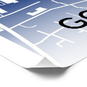 Goodison Park Stadiumの地図 – エバートンFCの本拠地 ポスター (コーナー)