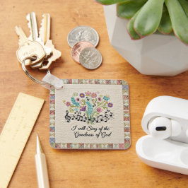 Goodness of God quilted look floral music キーホルダー