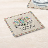 Goodness of God quilted look floral music スクエアペーパーコースター (アングル)