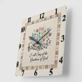 Goodness of God quilted look floral music スクエア壁時計 (傾斜)