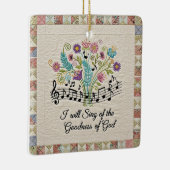 Goodness of God quilted look floral music セラミックオーナメント (右)