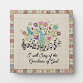 Goodness of God quilted look floral music フォトプラーク (正面)