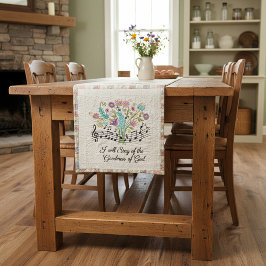 Goodness of God quilted look floral music ミディアムテーブルランナー