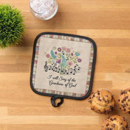 Goodness of God quilted look floral music 鍋敷き