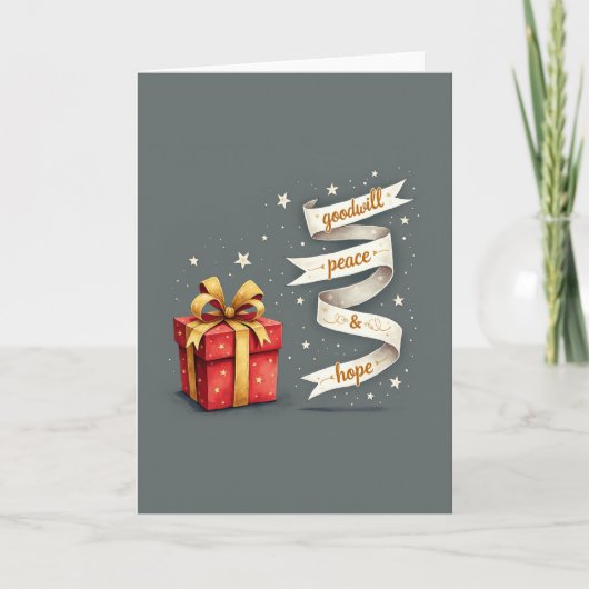 Goodwill Peace Hope Gift Holiday Card カード (正面)
