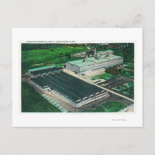 Goodyearツェッペリン型飛行船の製作の空中写真 ポストカード (正面)