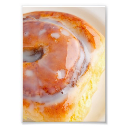 Gooey Cinnamon Roll with Icing - Dessert Photo フォトプリント (正面)