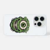 Goofball Monster Eye – Funny Creepy One-Eyed Carto iPhoneケース (裏面横)