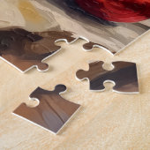 Goofy Boxer Dog Tangled in Christmas Lights ジグソーパズル (側面)