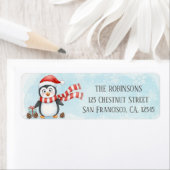 Goofy Penguin Christmas Hat Scarf ラベル (インサイチュ)