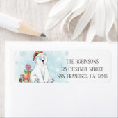 Goofy Polar Bear Christmas Presents ラベル (インサイチュ)