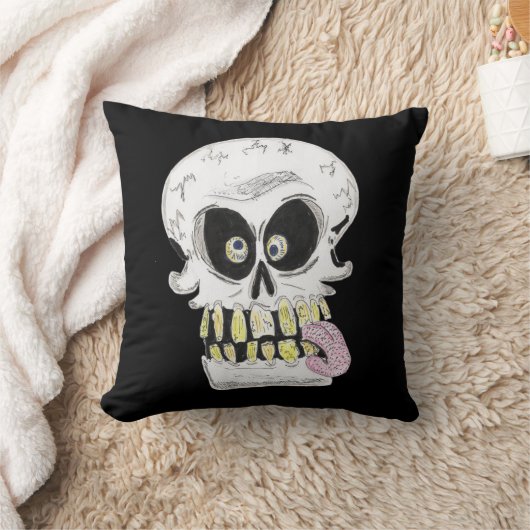 goofy skull skeleton face クッション (ブランケット)