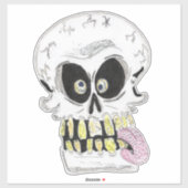 goofy skull skeleton face シール (シート)