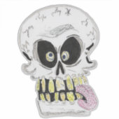 goofy skull skeleton face シール (正面)