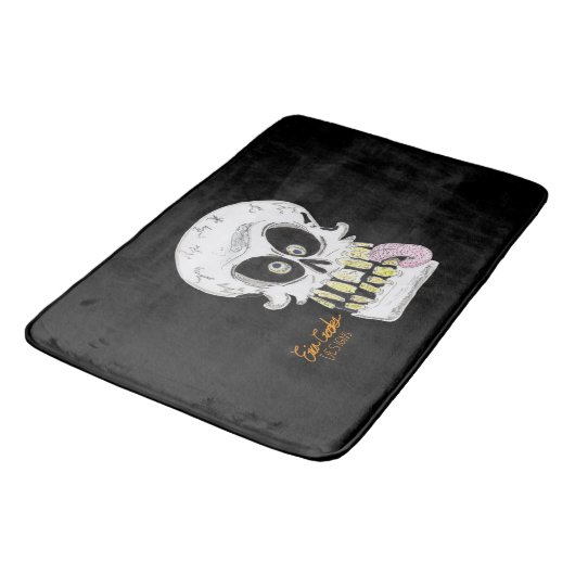 goofy skull skeleton face バスマット (アングル)