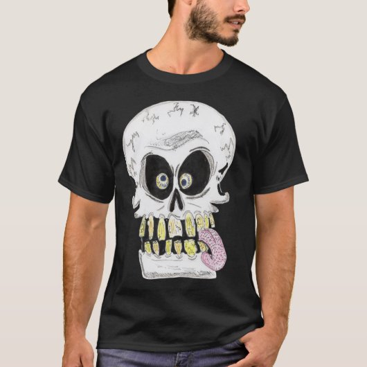 goofy skull skeleton face tシャツ (正面)