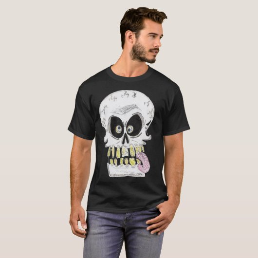 goofy skull skeleton face tシャツ (正面フル)