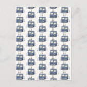 Goofy Square Blue Cartoon Guy ポストカード (正面)