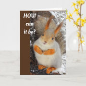 GOOFY SQUIRREL SAYS HAPPY **50th** カード (黄色い花)