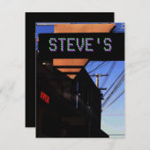 GOOGIEのネオンサイン(w/yourの名前)の~の招待状 招待状 (正面/裏面)