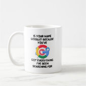 Googleって名前か?ロマンチックなテクユーモアティー コーヒーマグカップ (左)