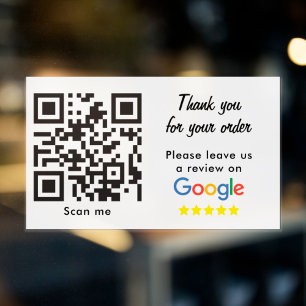 Googleによるビジネス評価QRコードのレビュー 長方形シール