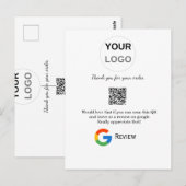 Googleのレビュー用事業ロゴをスキャン QRコードをスキャンしてレビュー ポストカード (正面/裏面)