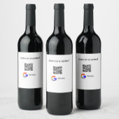 Googleのレビュー用事業ロゴ QRコードをスキャンしてレビュー ワインラベル (ボトル)