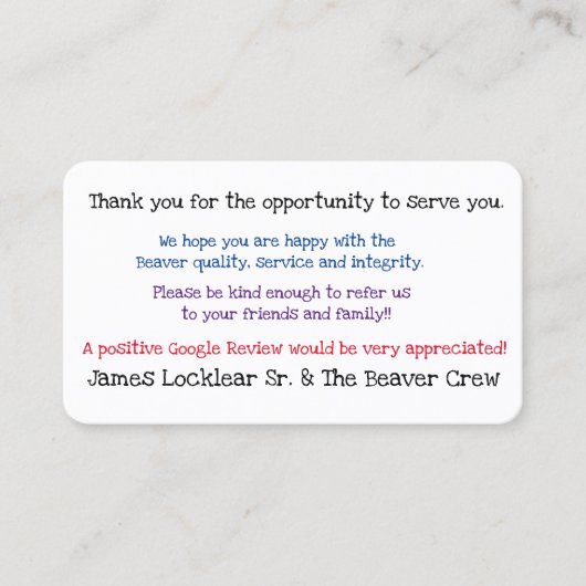 Googleの検討の名刺を得て下さい 名刺 (正面)